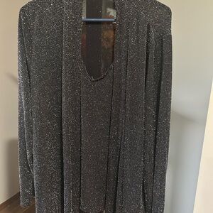 Calvin Klein Black and Silver Sparkle Top